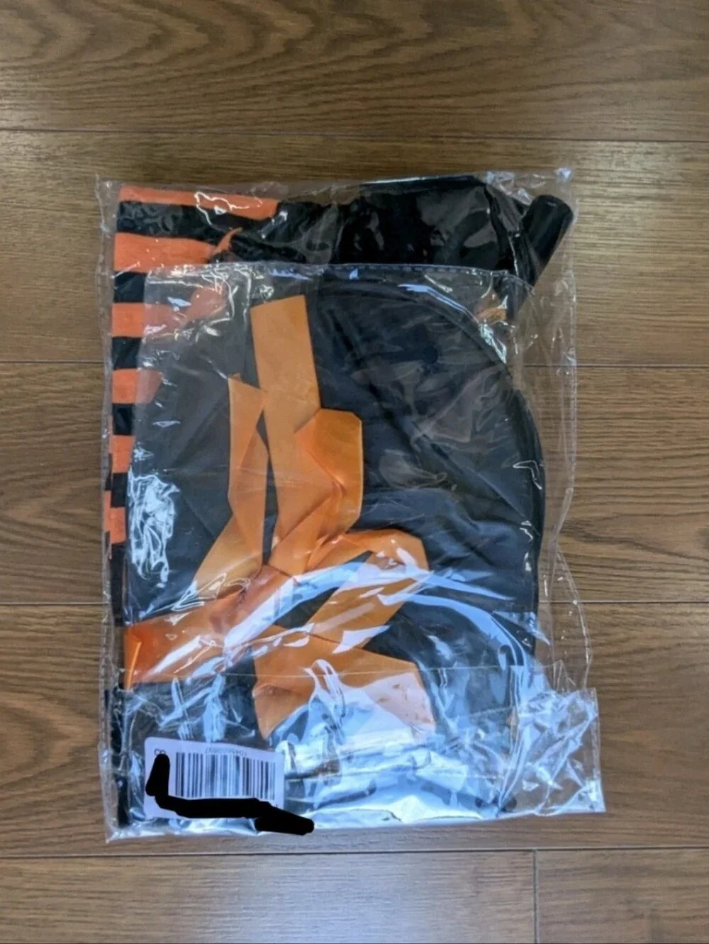 Witch Costume 4 Piece Set NIB Kids OSFM Orange Black Skirt Socks Hat Broom